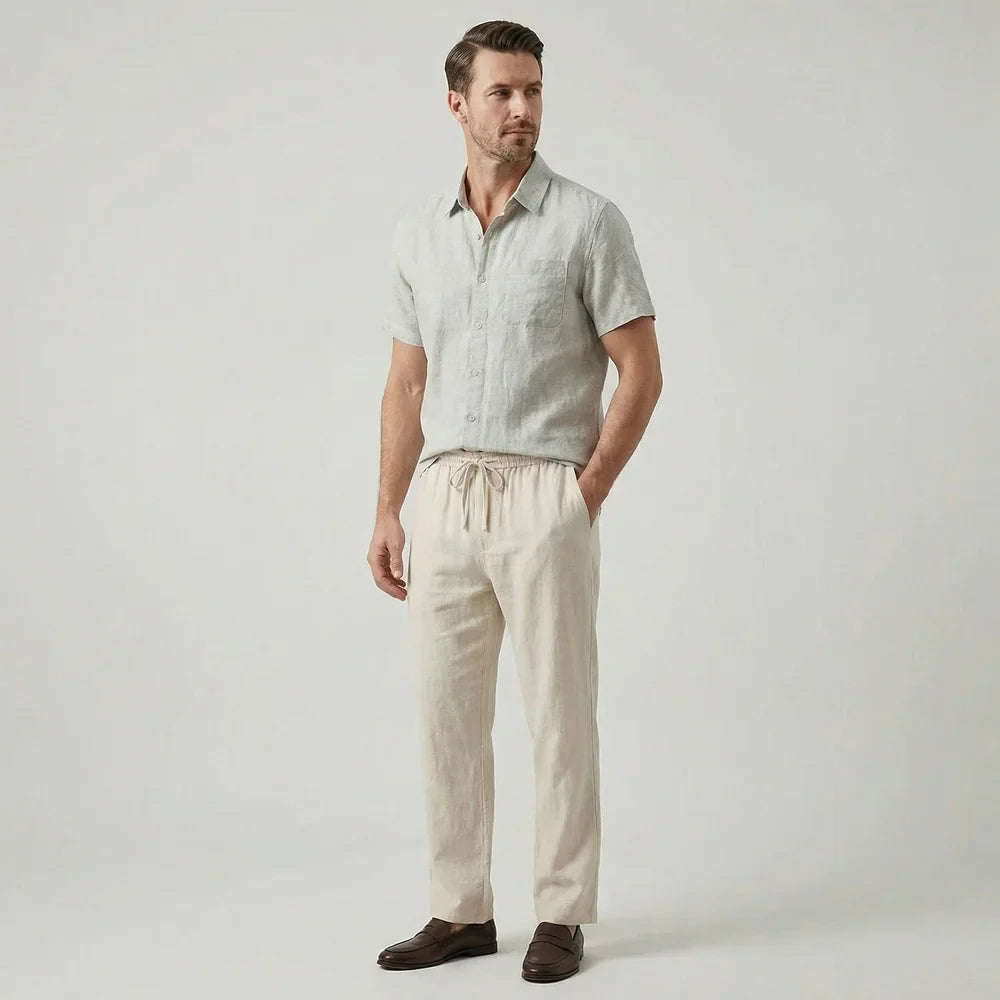 Linen Lifestyle Set – Short Sleeve - Mance Wear Beige / Beige / XS