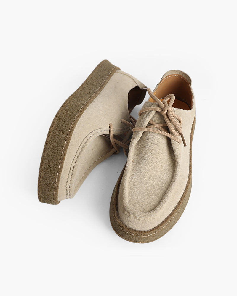 Heritage Suede Moc-Toe Shoes – Brown Crepe Sole