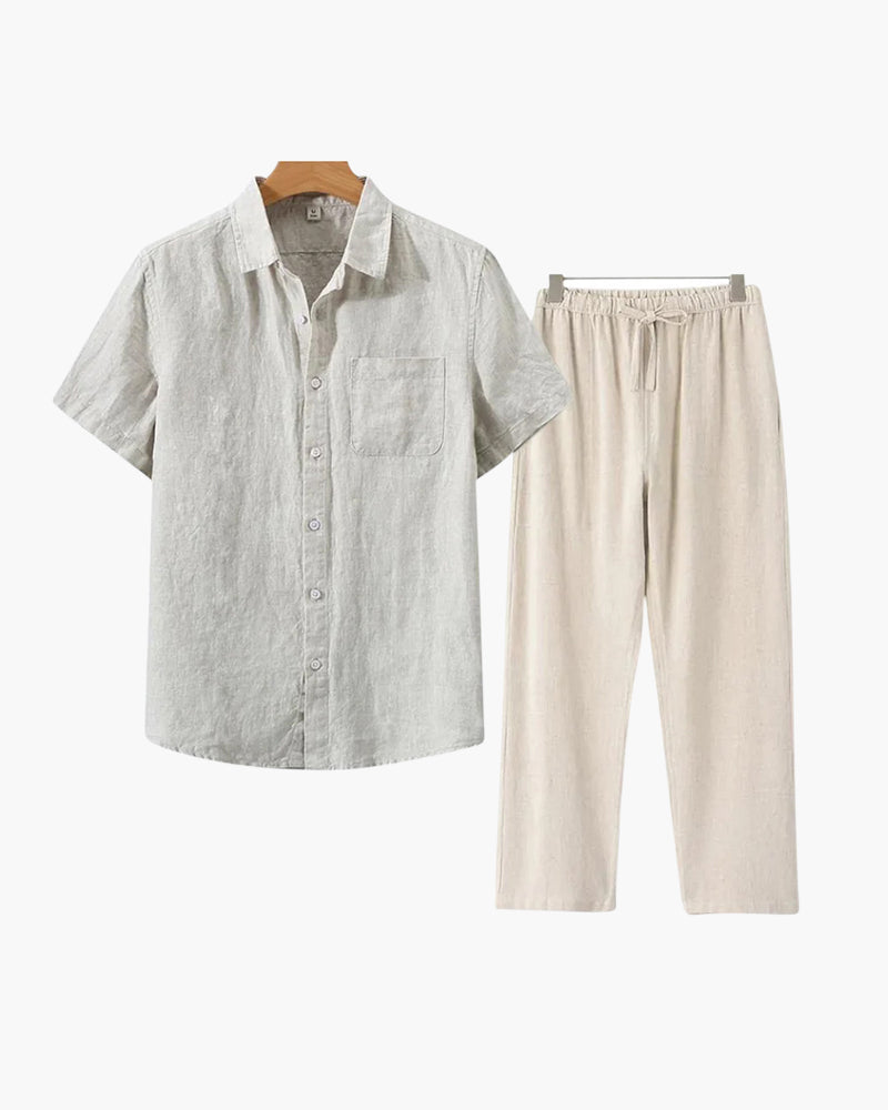 Linen Lifestyle Set – Short Sleeve - Mance Wear Beige / Beige / XS