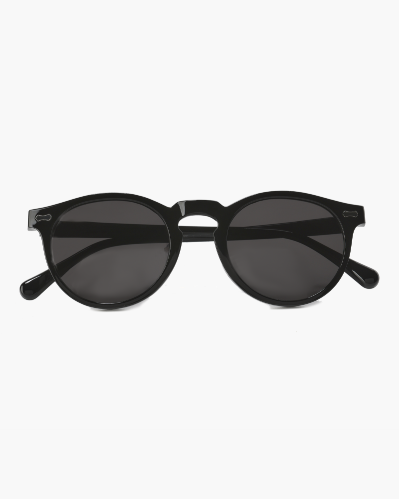 Urban Round Polarised Sunglasses – Acetate Frame - Mance Wear Black