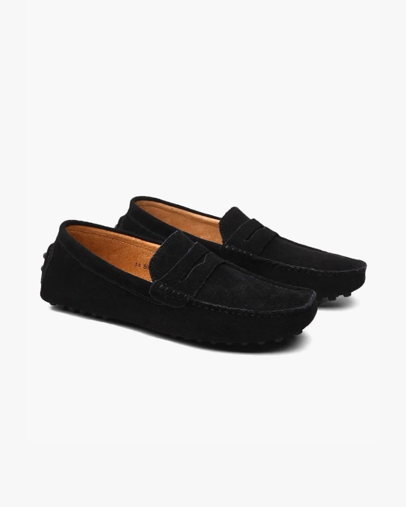 Suede Driving Loafers – Navy Classic Comfort
