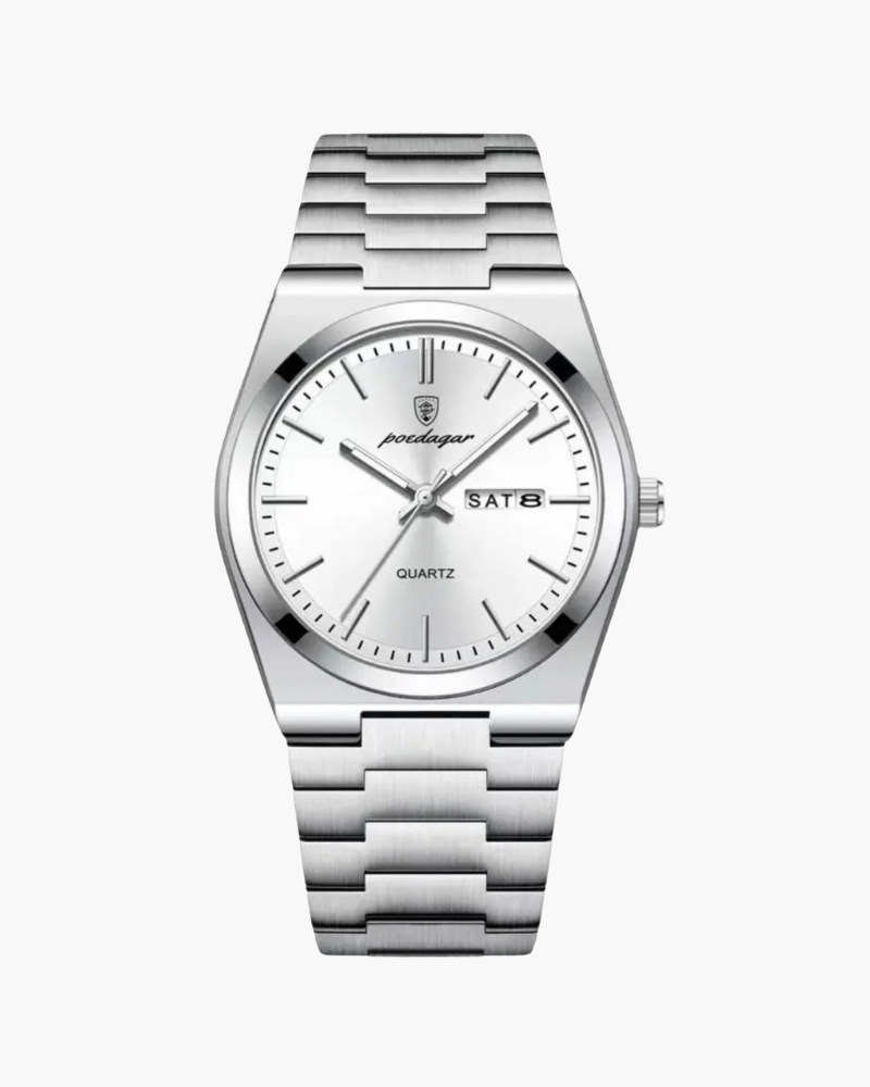 Azzuro Steel Quartz Watch – Teal Sunburst Dial - Mance Wear White