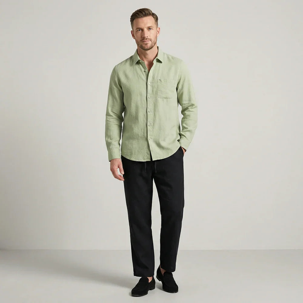 Linen Lifestyle Set – Sage Green & Black - Mance Wear S