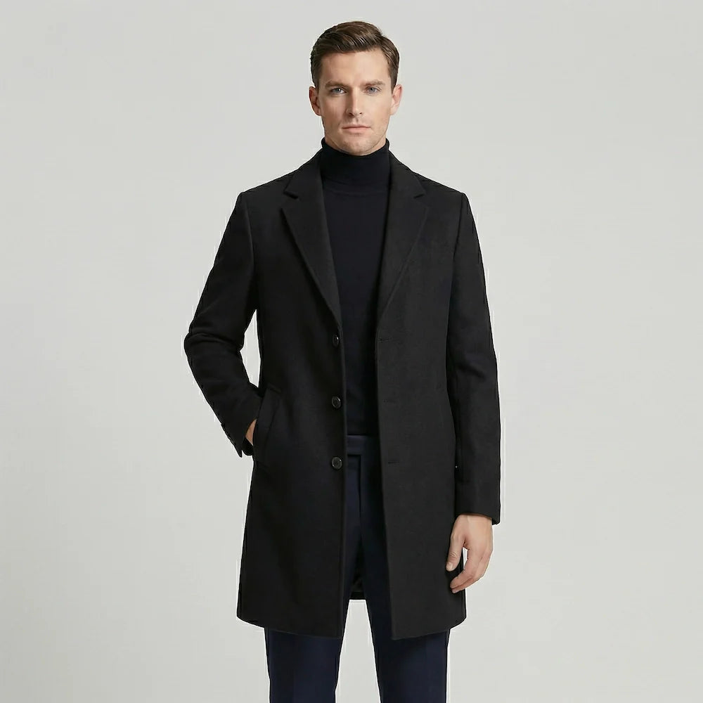 Coat Wool Minimal Alden - Mance Wear Black / S