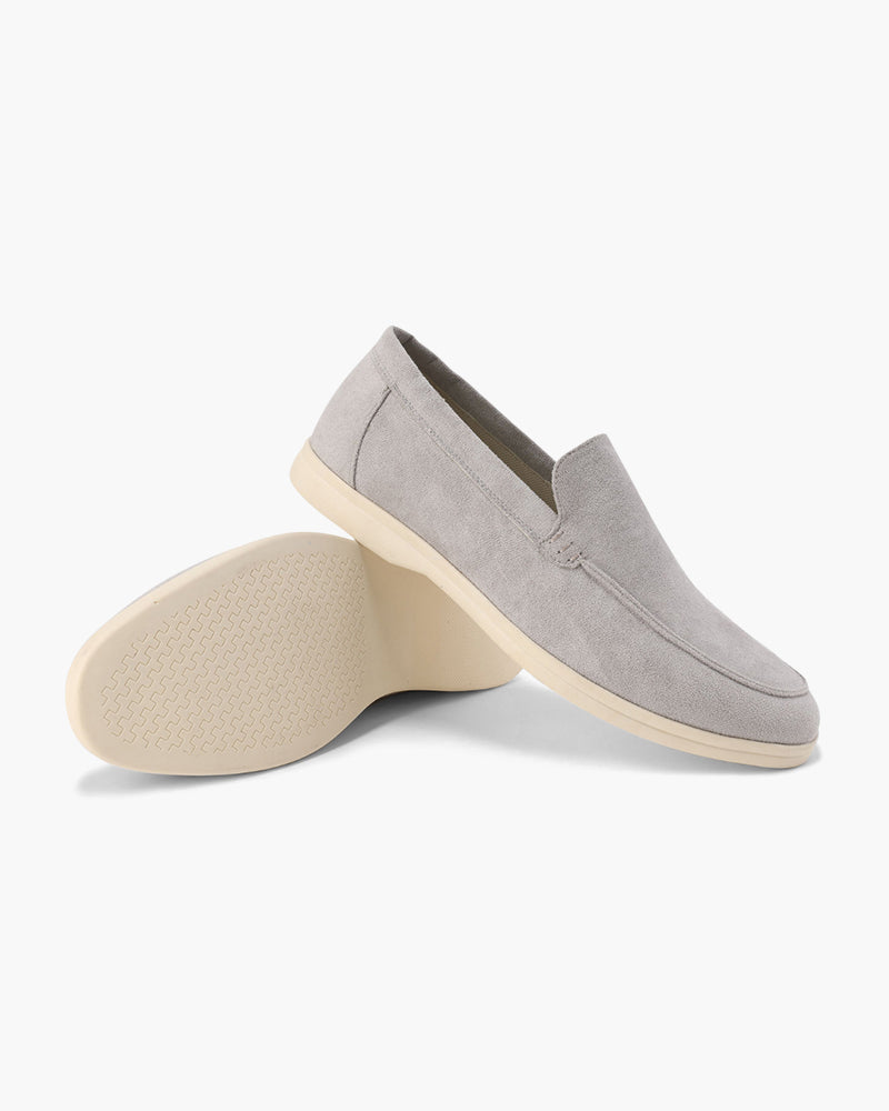 Classic Suede Slip-On Loafers - Mance Wear Light Gray / 4