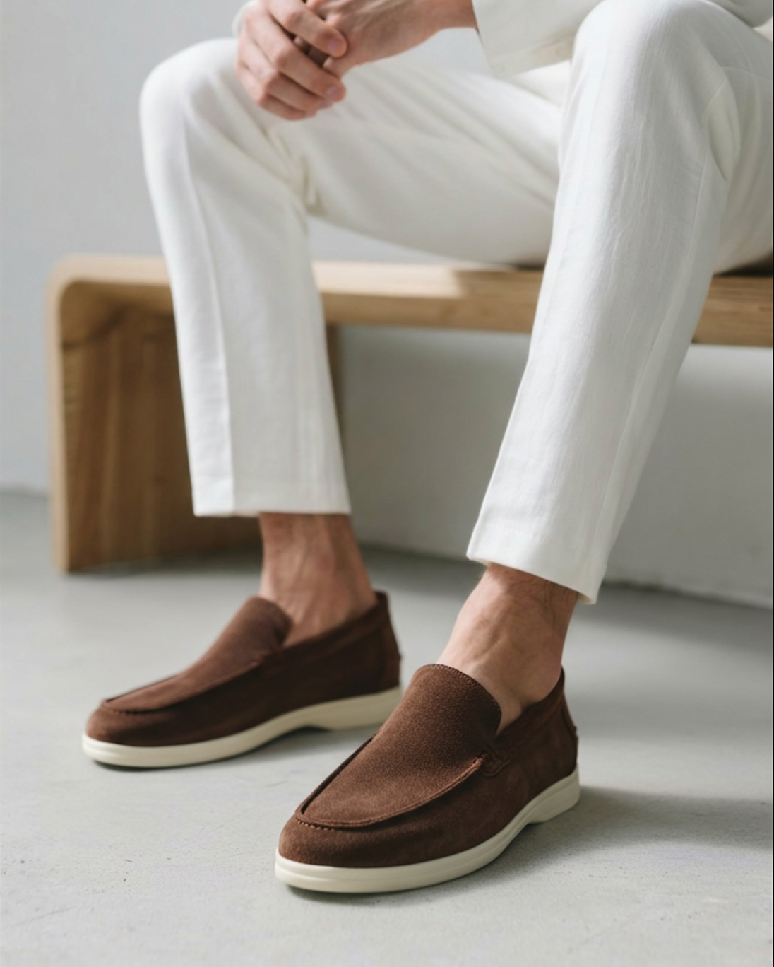 Classic Suede Slip-On Loafers - Mance Wear Mocha / 4