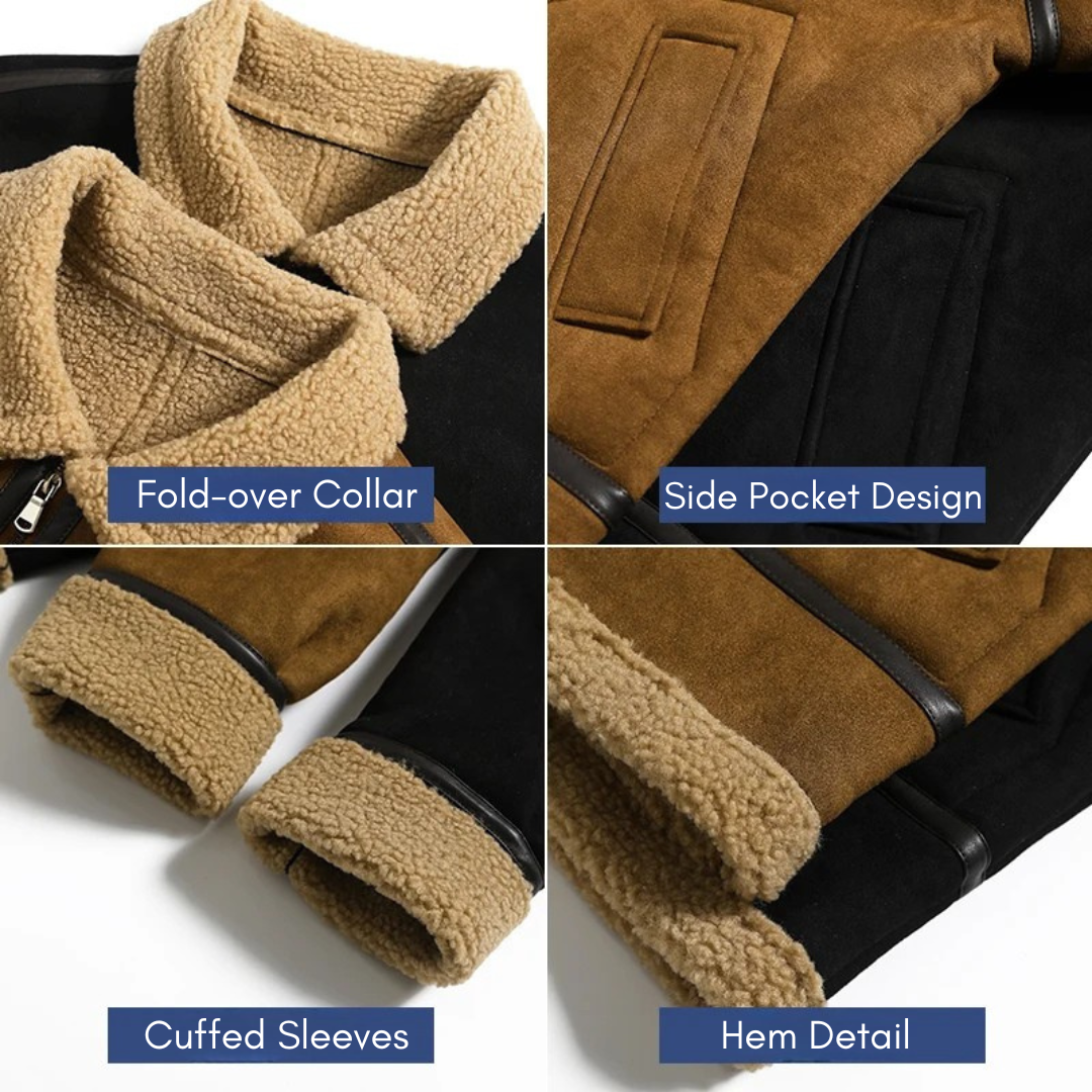 Jacket Suede Shearling Axton - Mance Wear Black / M