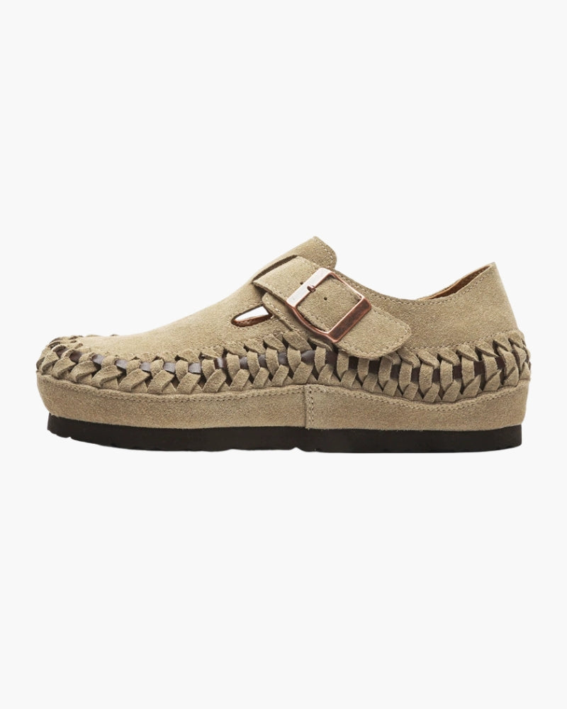 Somerset Woven Suede Buckle Shoe - Mance Wear Beige / 35