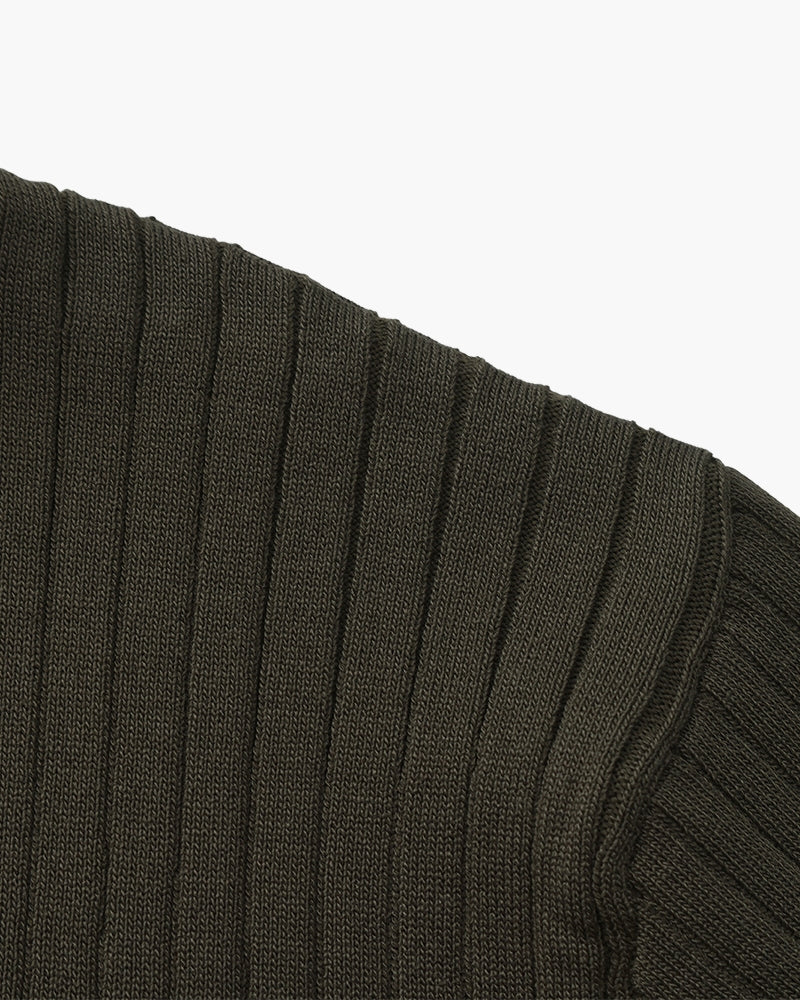 Ribbed Knit Polo – Short Sleeve – Minimalist Style - Mance Wear Beige / XS