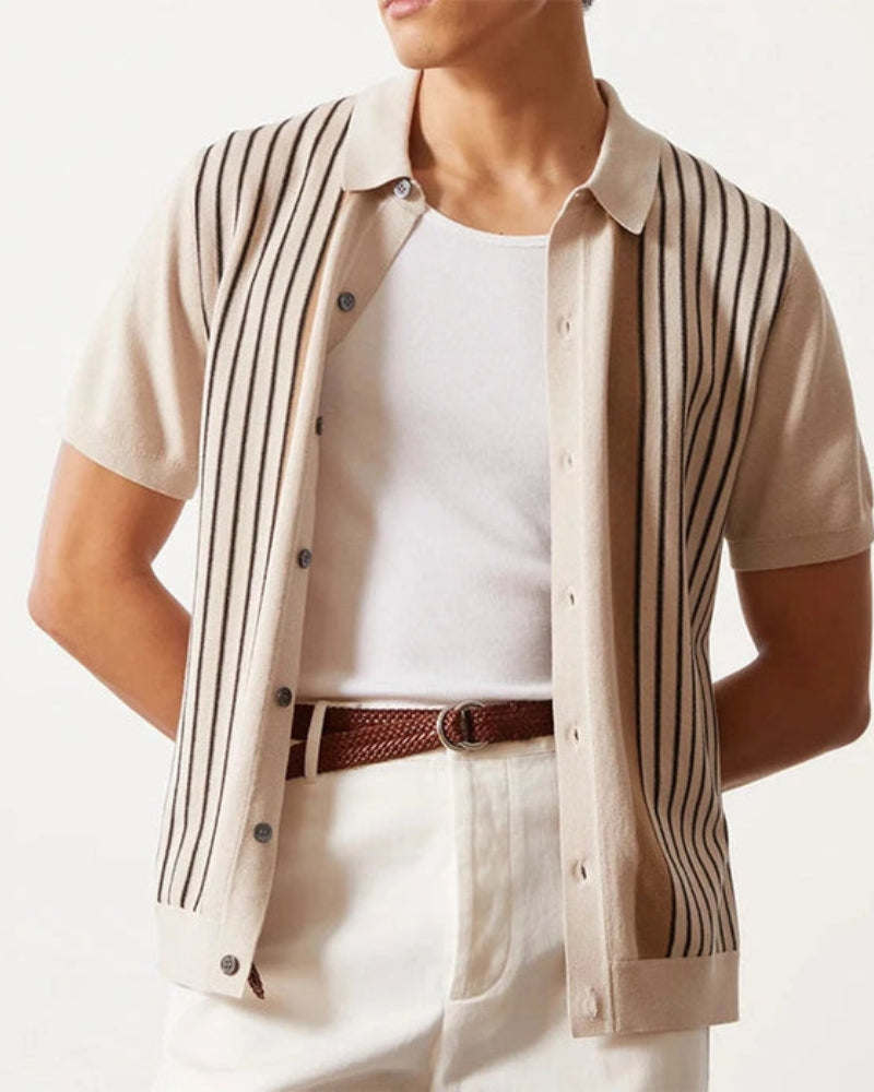 Retro Knit Shirt – Short Sleeve – Button Down - Mance Wear S