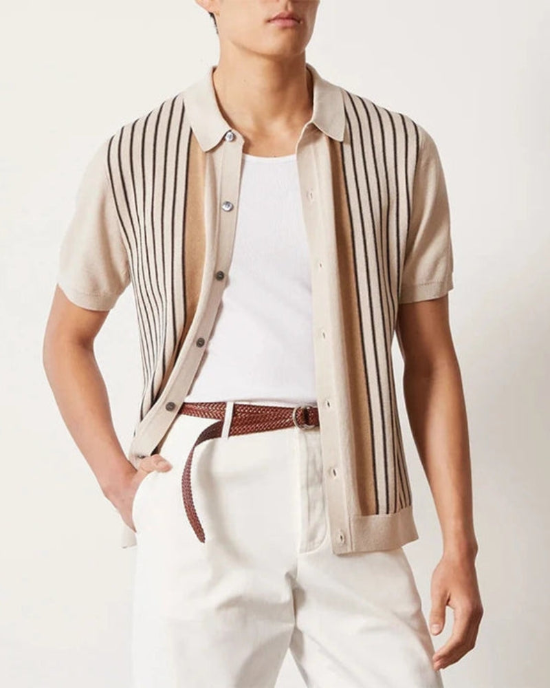 Retro Knit Shirt – Short Sleeve – Button Down - Mance Wear S