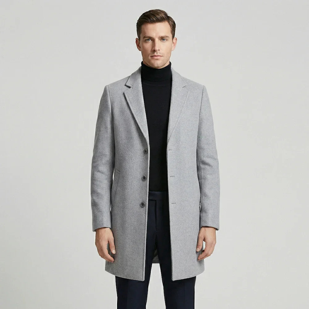 Coat Wool Minimal Alden - Mance Wear Light Gray / S