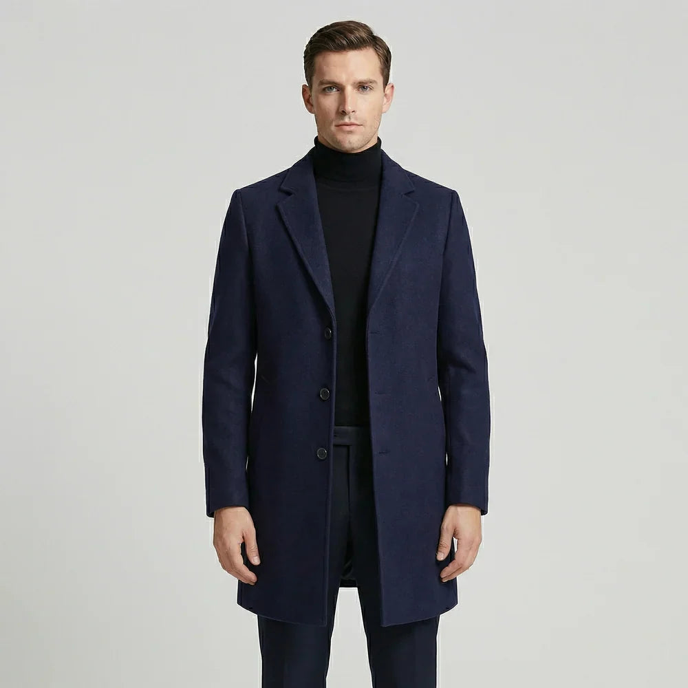 Coat Wool Minimal Alden - Mance Wear Navy blue / S