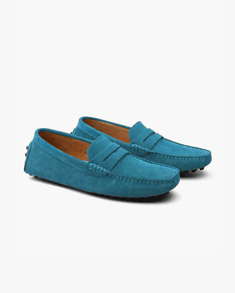 Suede Driving Loafers – Navy Classic Comfort