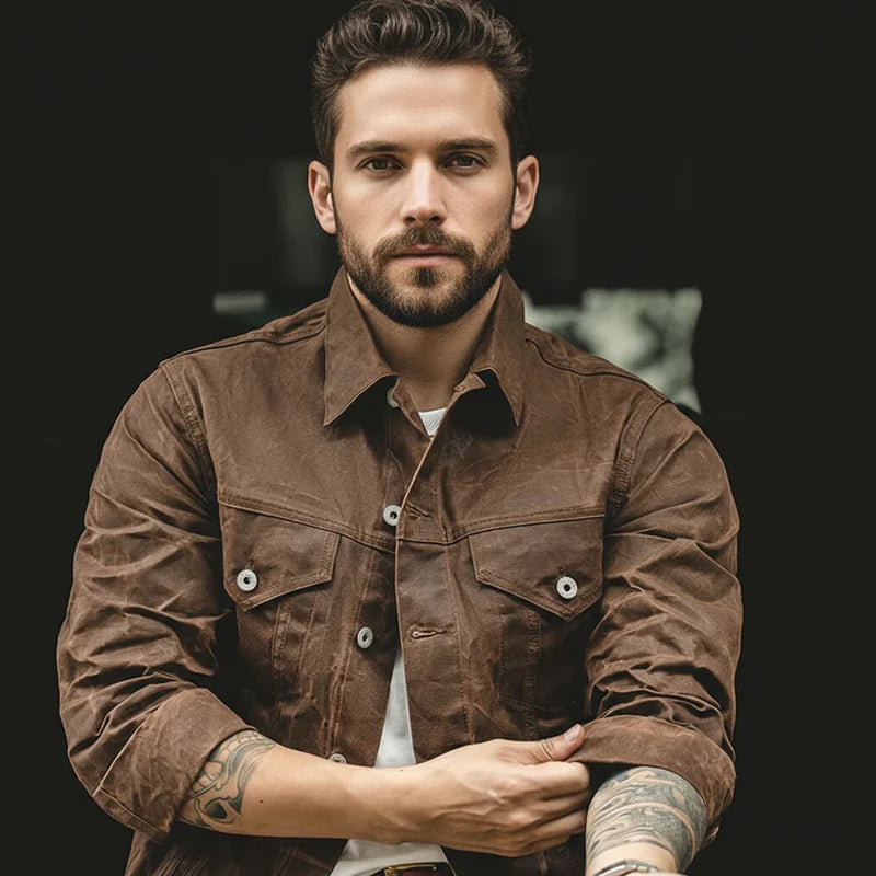 Jacket Waxed Canvas Hunter - Mance Wear Khaki / S