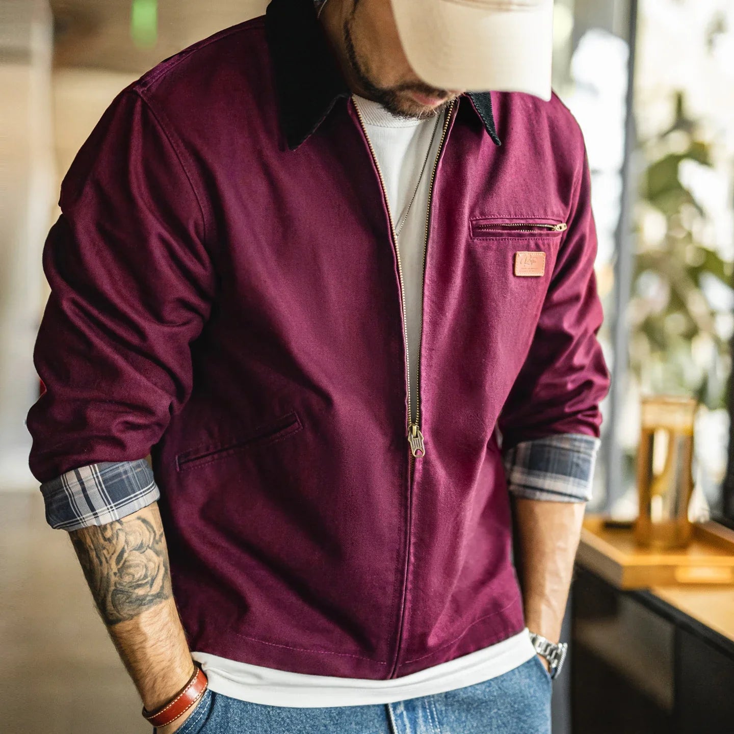 Jacket Canvas Detroit Hektor - Mance Wear Red / S