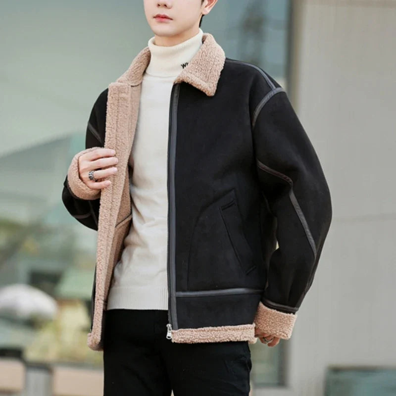 Jacket Suede Shearling Axton - Mance Wear Black / M