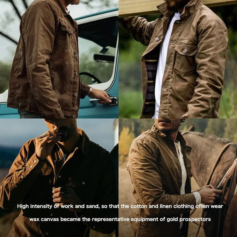 Jacket Waxed Canvas Hunter - Mance Wear Khaki / S