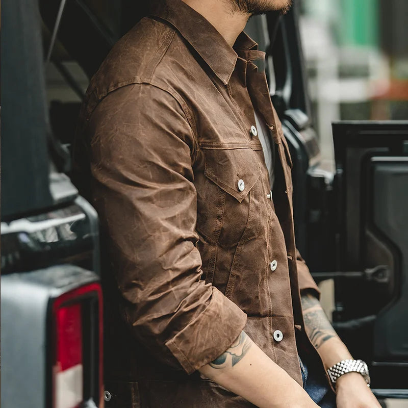Jacket Waxed Canvas Hunter - Mance Wear Khaki / S