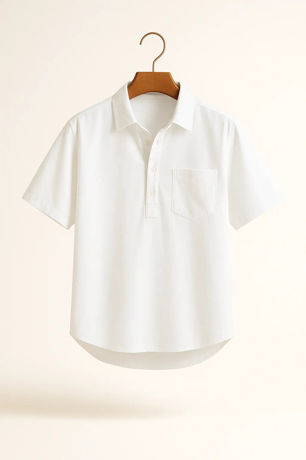 Linen-Cotton Popover Shirt