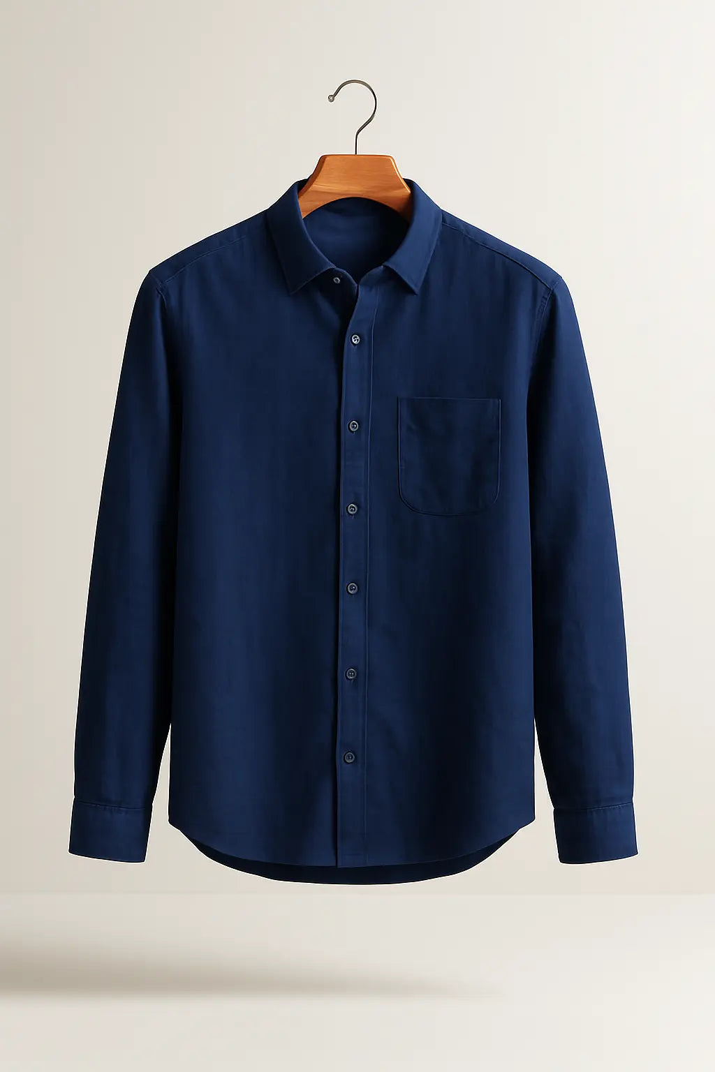 Classic Linen-Blend Button-Up Shirt - Mance Wear Blue / S