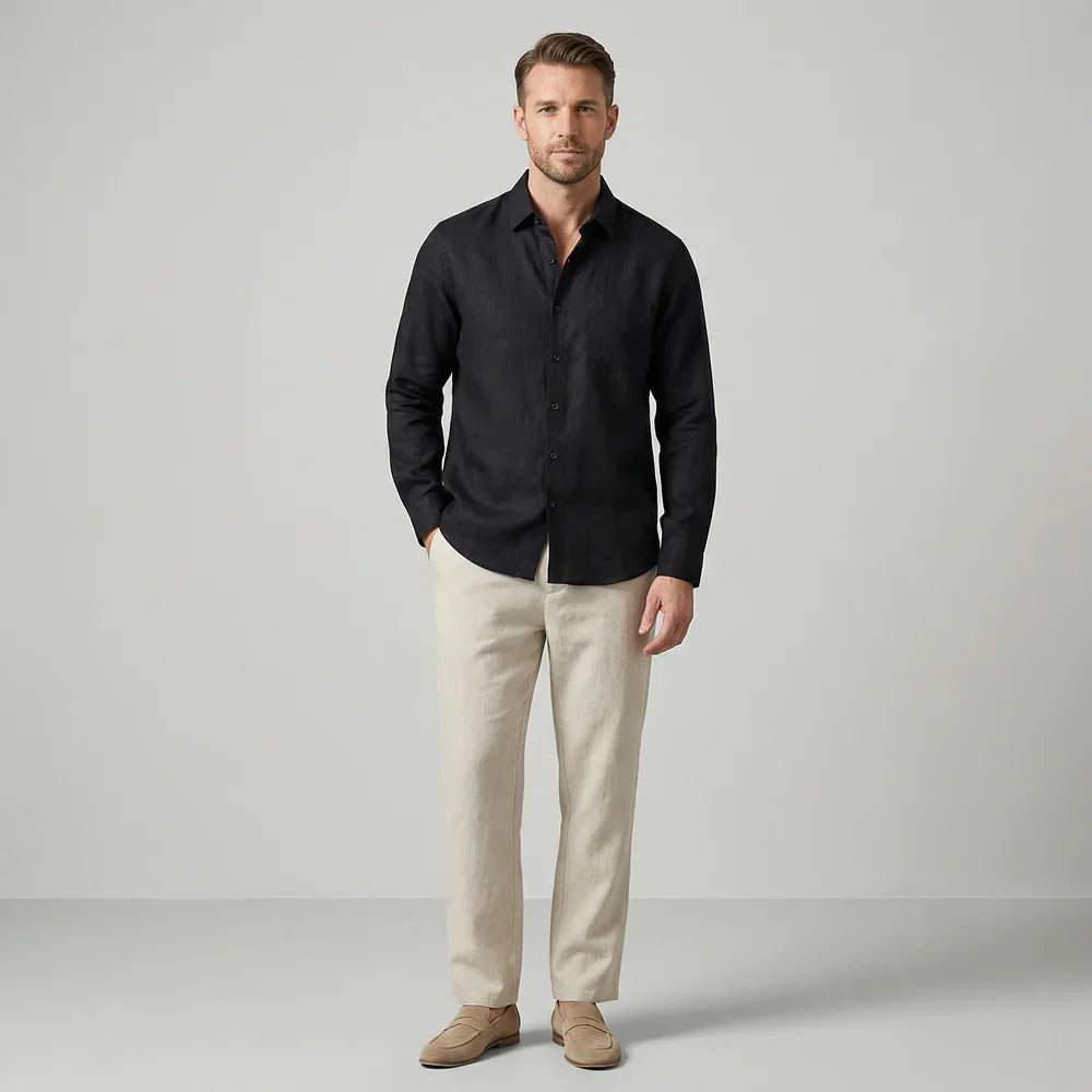 Linen Lifestyle Set – Black & Beige - Mance Wear S