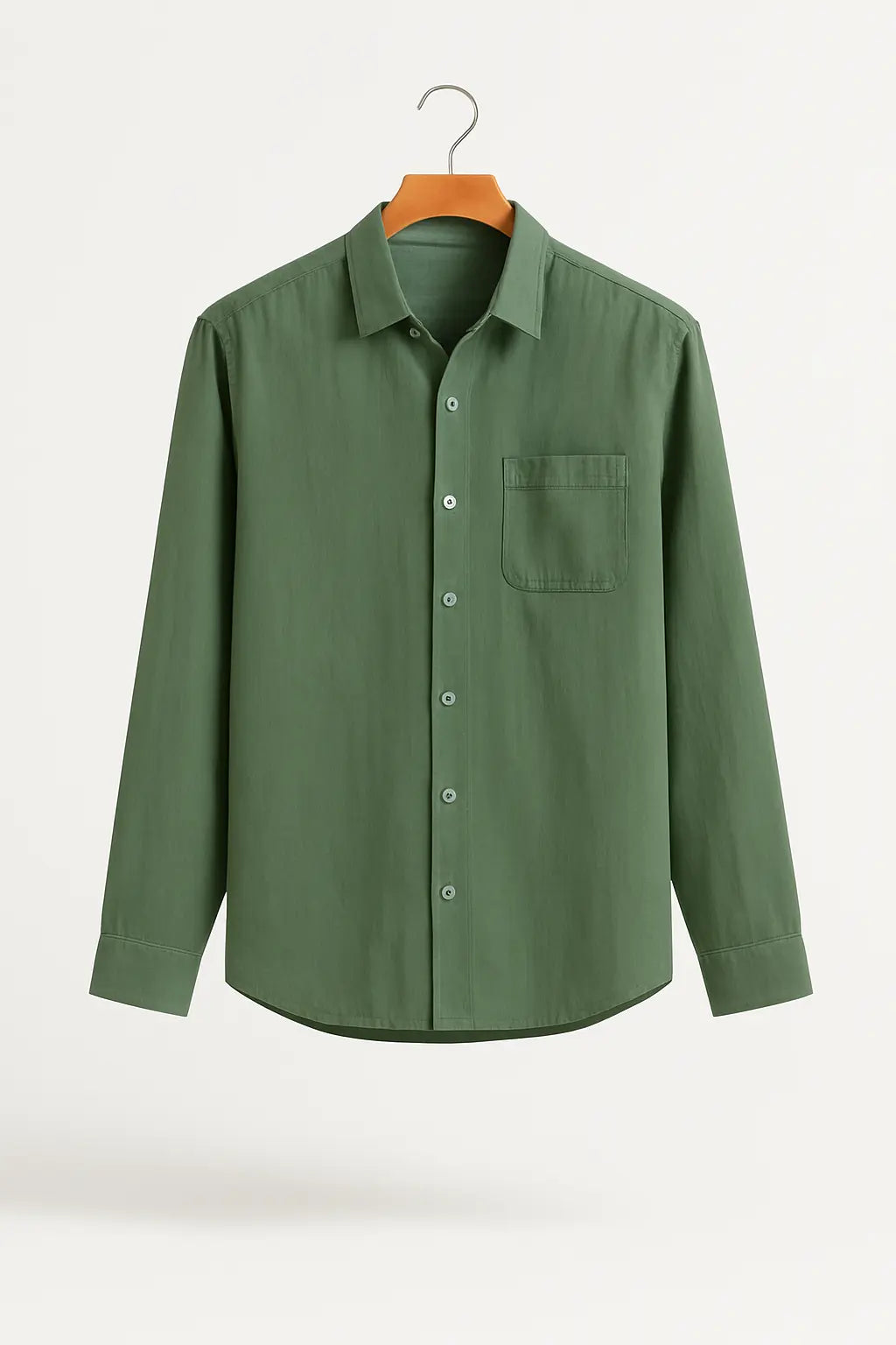 Classic Linen-Blend Button-Up Shirt - Mance Wear Green / S