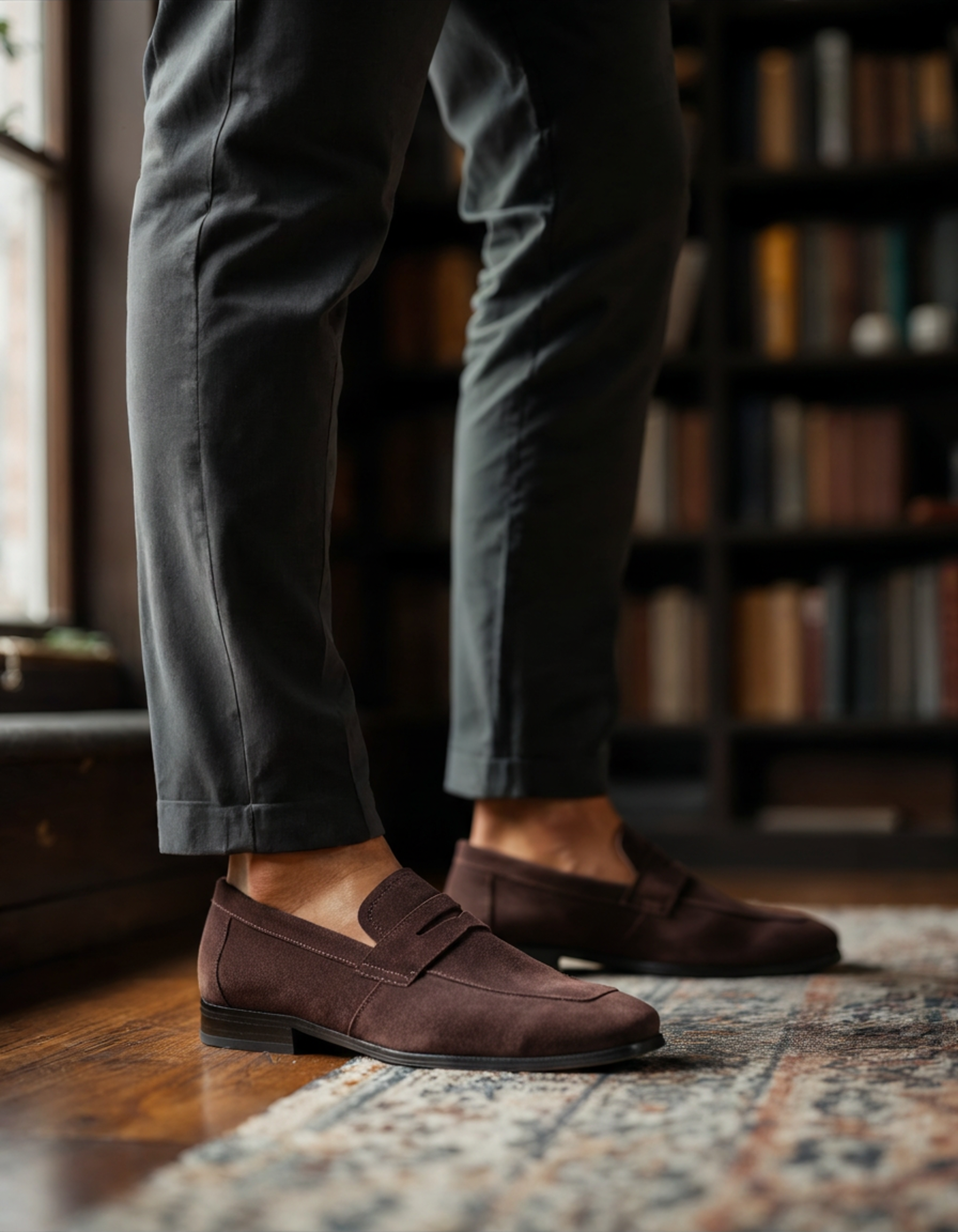 Heritage Suede Penny Loafers - Mance Wear Black / EU 39 / US 6 / UK 5