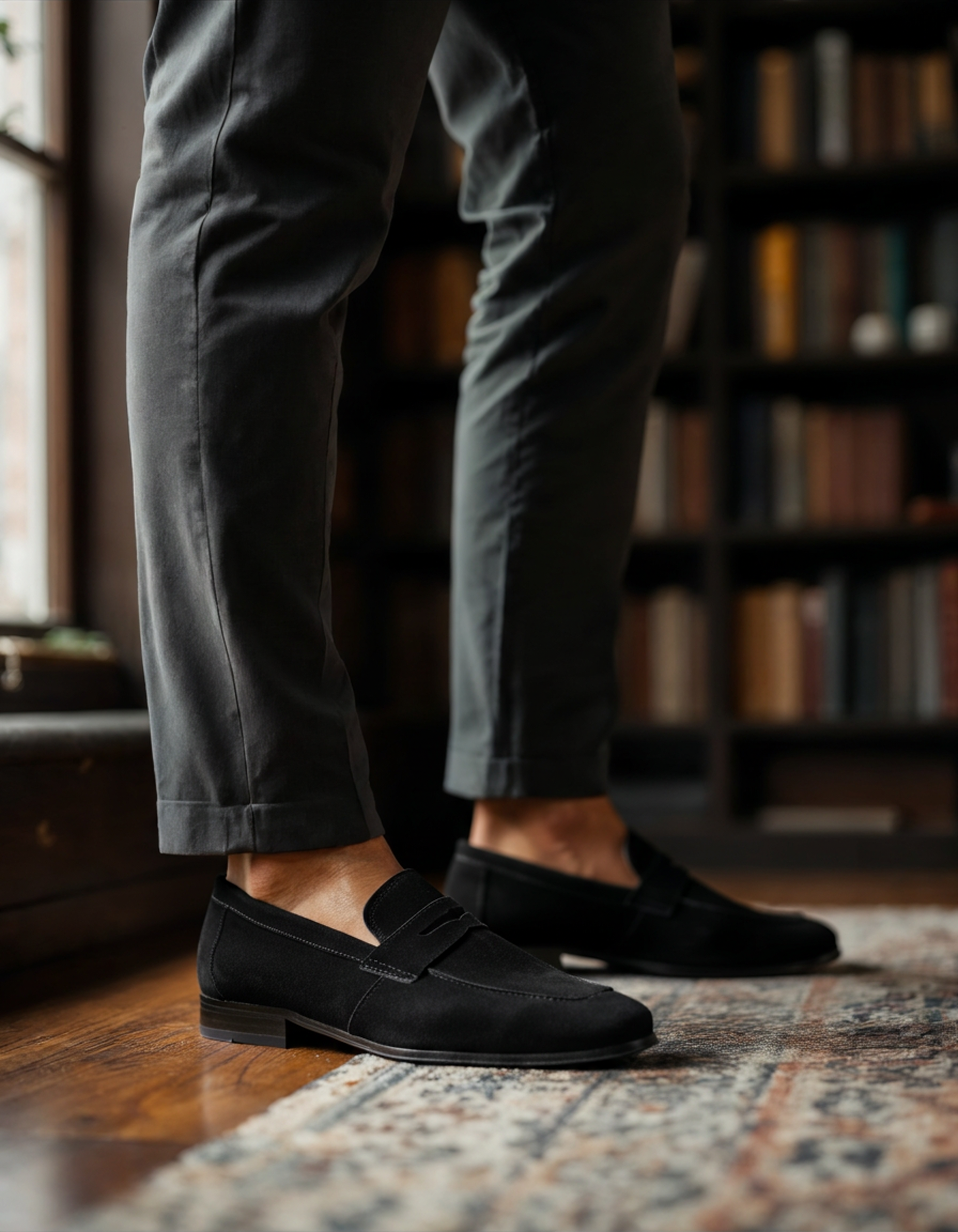 Heritage Suede Penny Loafers - Mance Wear Black / EU 39 / US 6 / UK 5