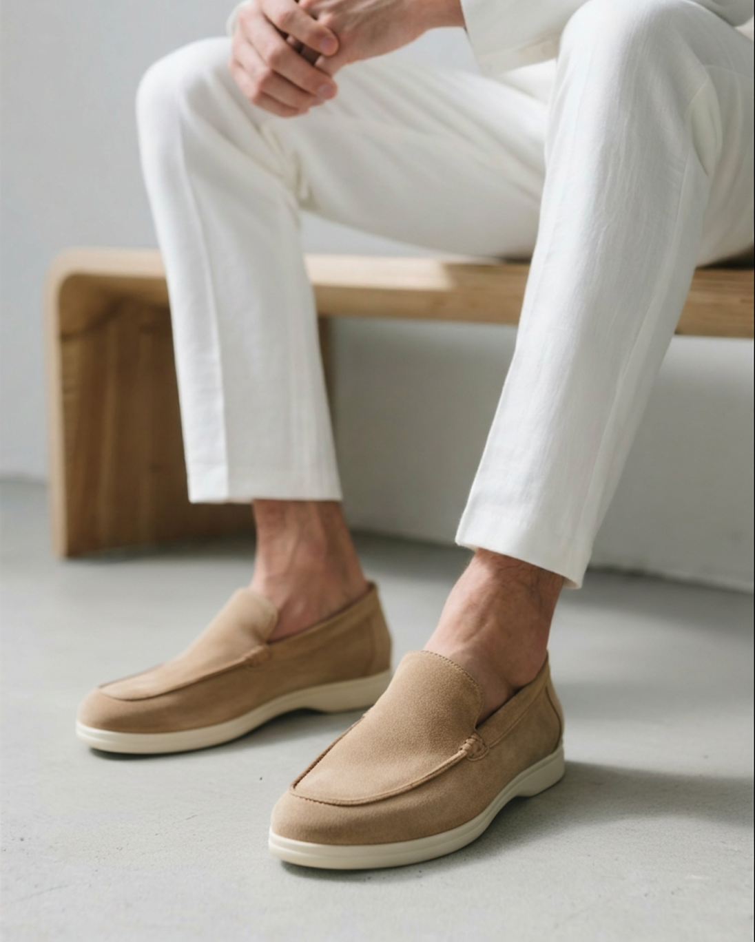 Classic Suede Slip-On Loafers - Mance Wear Mocha / 4