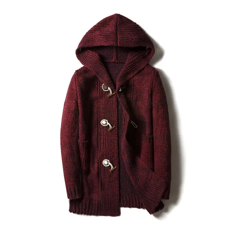 Cardigan Hooded Wool Nord - Mance Wear Wine Red / M