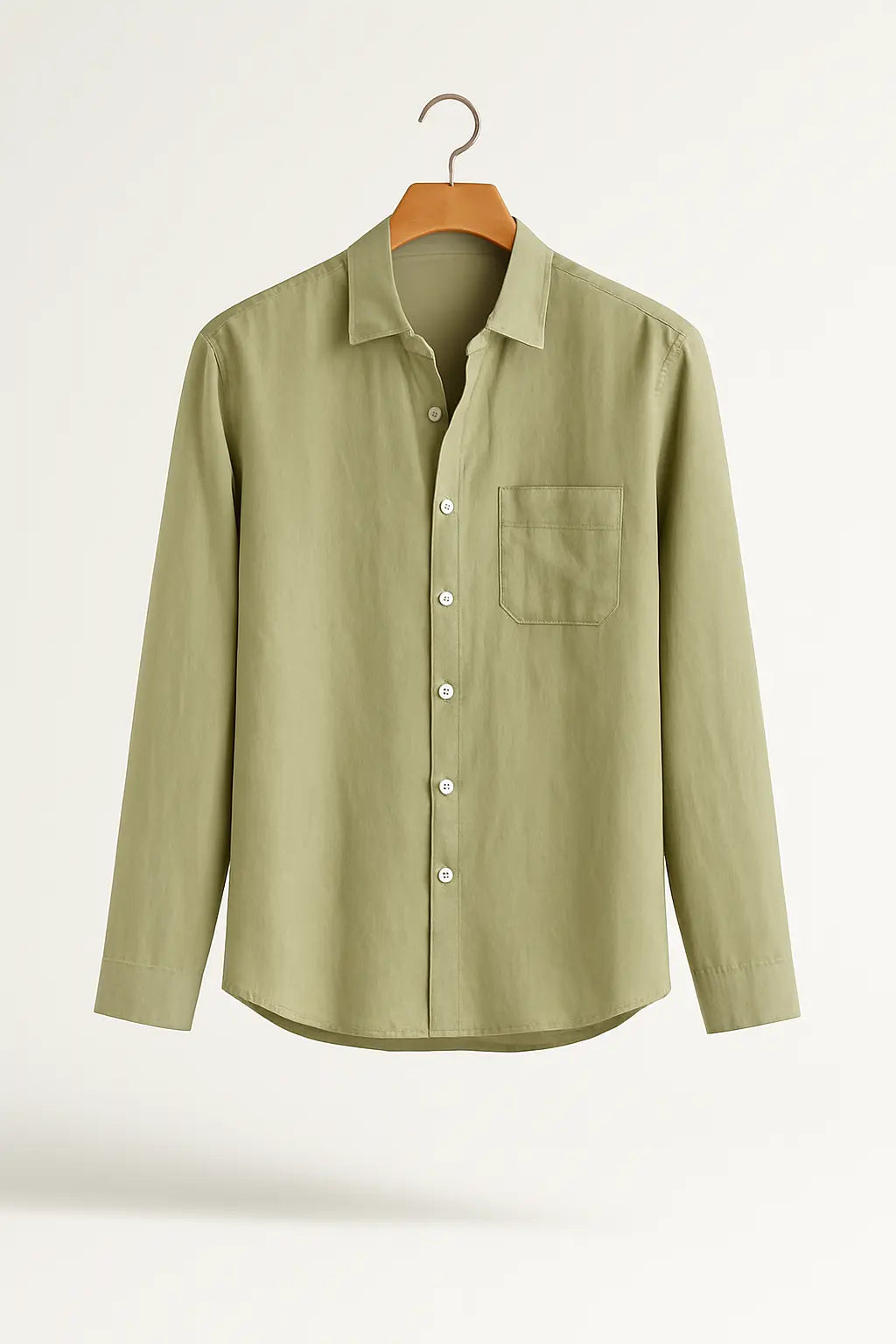 Classic Linen-Blend Button-Up Shirt - Mance Wear Mint Green / S