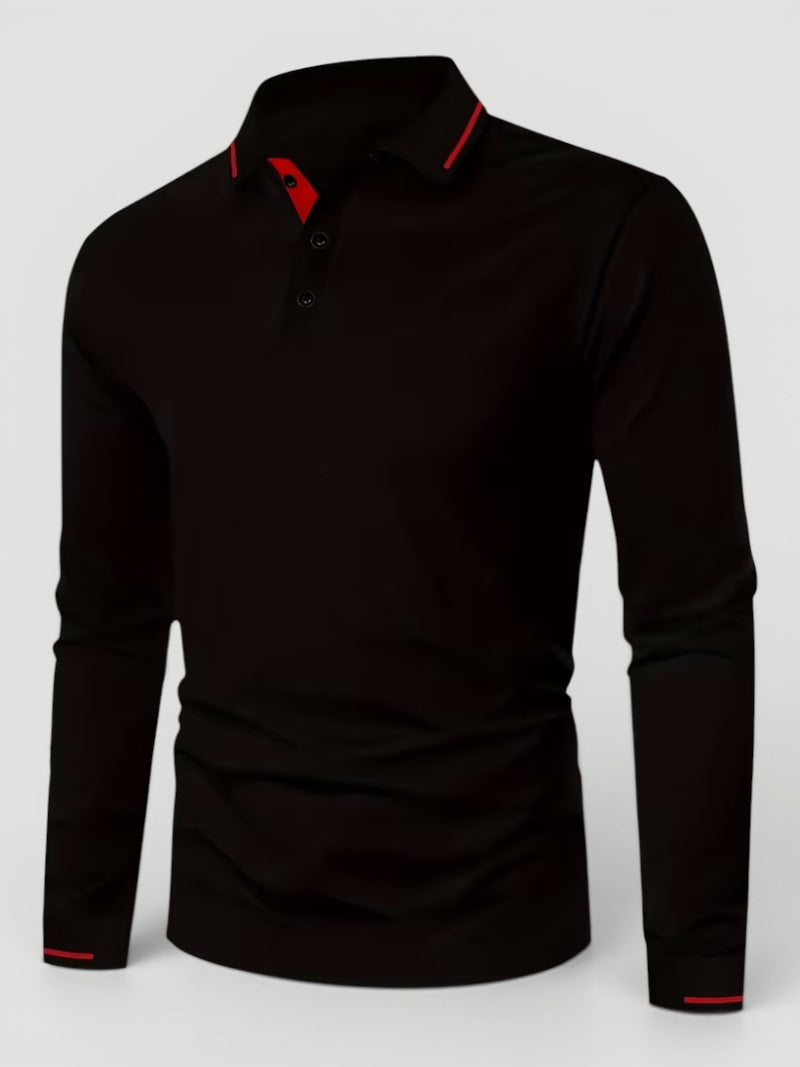 Evan | Men’s Long Sleeve Polo Shirt Everyday Comfort