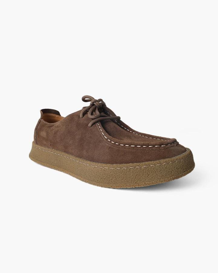 Heritage Suede Moc-Toe Shoes – Brown Crepe Sole