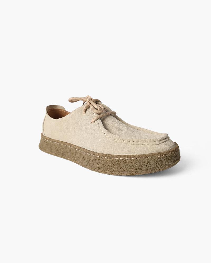 Heritage Suede Moc-Toe Shoes – Brown Crepe Sole - Mance Wear Beige / EU 38 / UK 5 / US 5.5