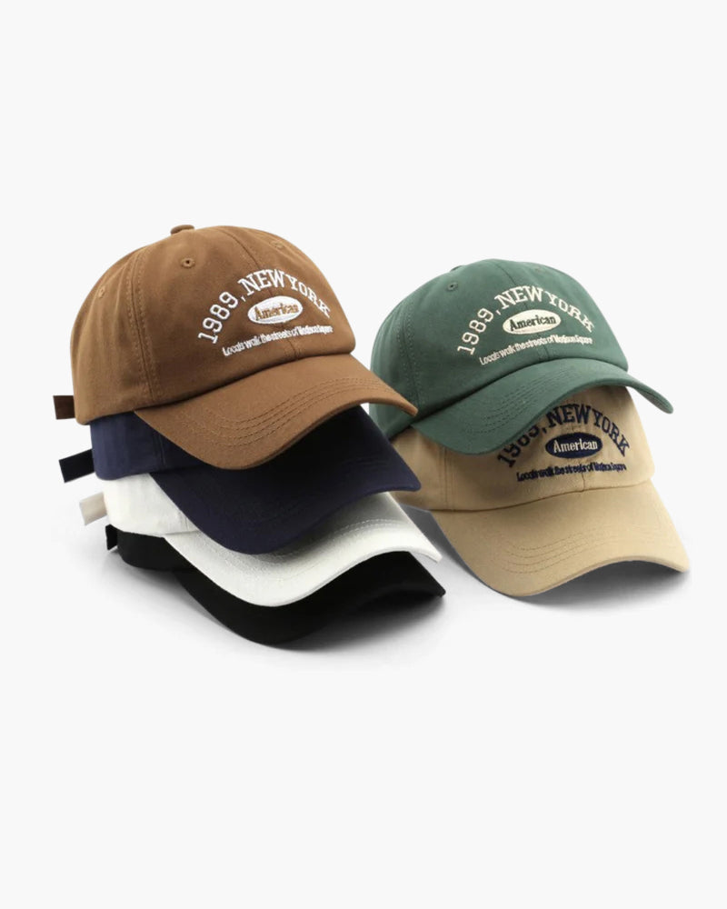 New York Cap – Embroidered Cotton – Adjustable Strapback - Mance Wear Brown