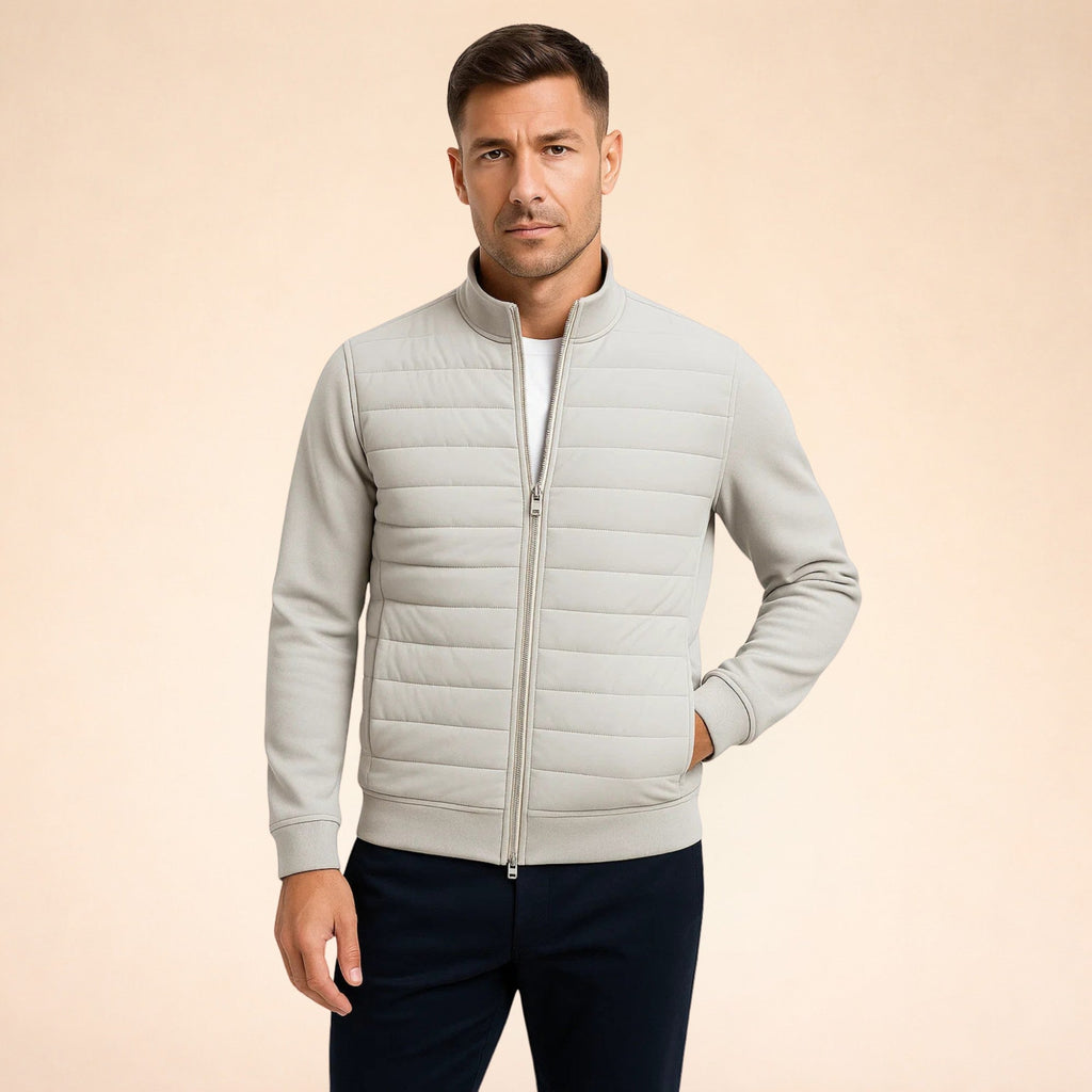 Evan | Men's Warm Quilted Jacket with Stretch Knit Sleeves
