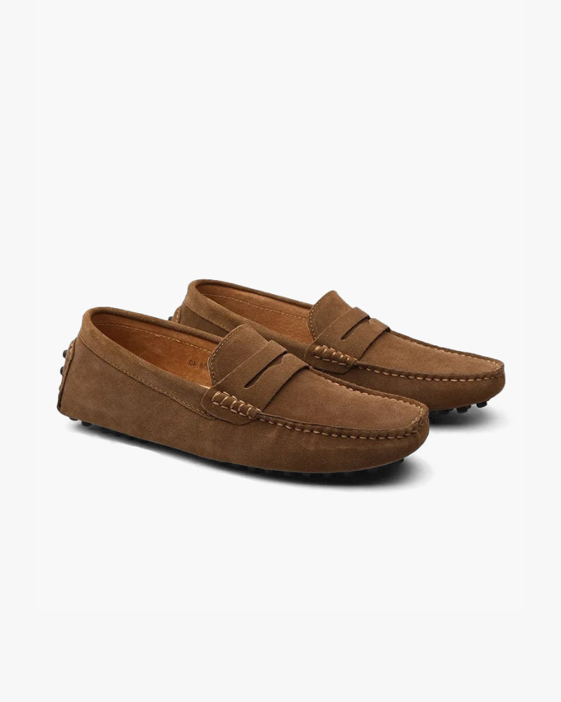 Suede Driving Loafers – Navy Classic Comfort
