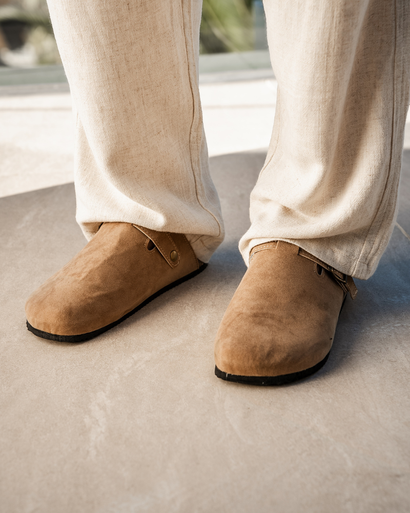 Suede Buckle Clog – Comfort Slip-On