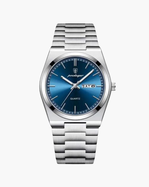 Azzuro Steel Quartz Watch – Teal Sunburst Dial - Mance Wear Blue