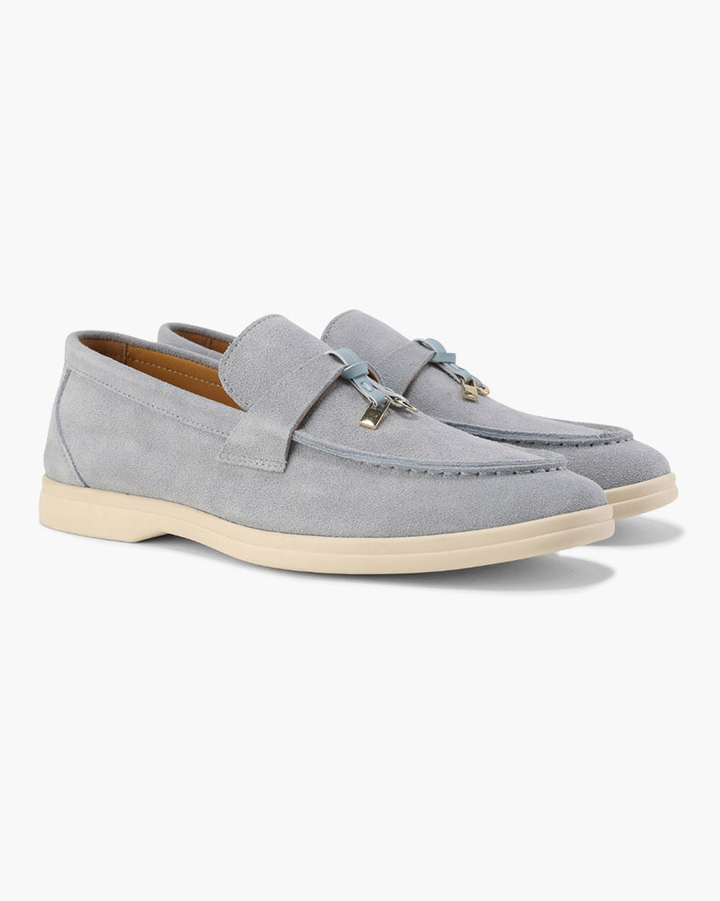 Old Money Suede Loafers detail – Mance Wear women's slip-on shoes