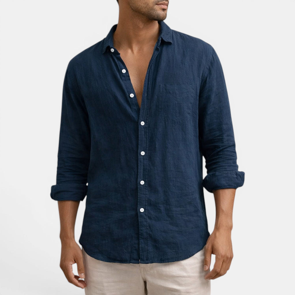 Edmund | Men's Linen Shirt – Breathable Casual Button Up