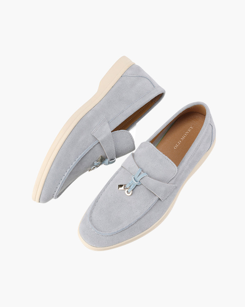 Old Money Suede Loafers worn outfit – Mance Wear women's slip-on shoes