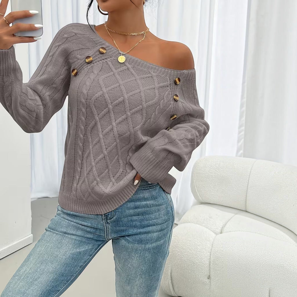 Trixie Button Detail Knit Sweater