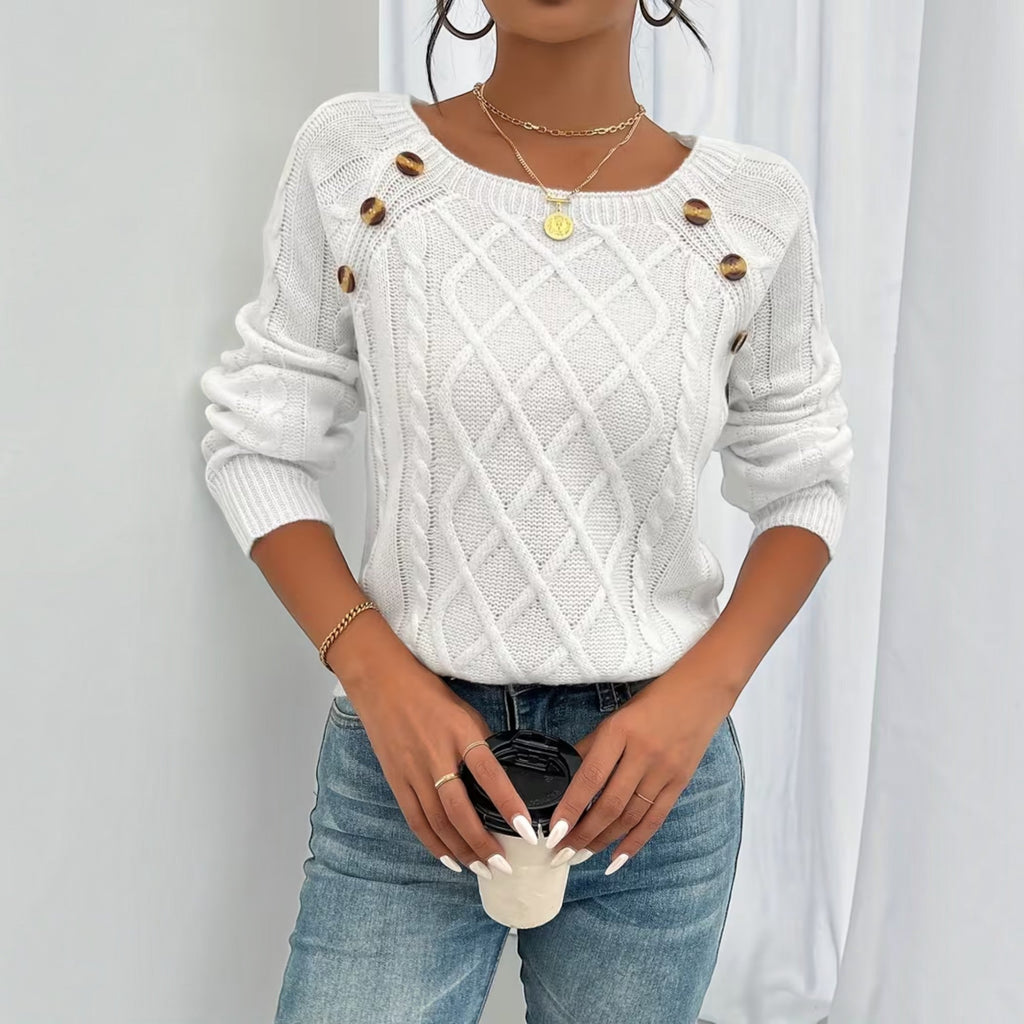 Trixie Button Detail Knit Sweater