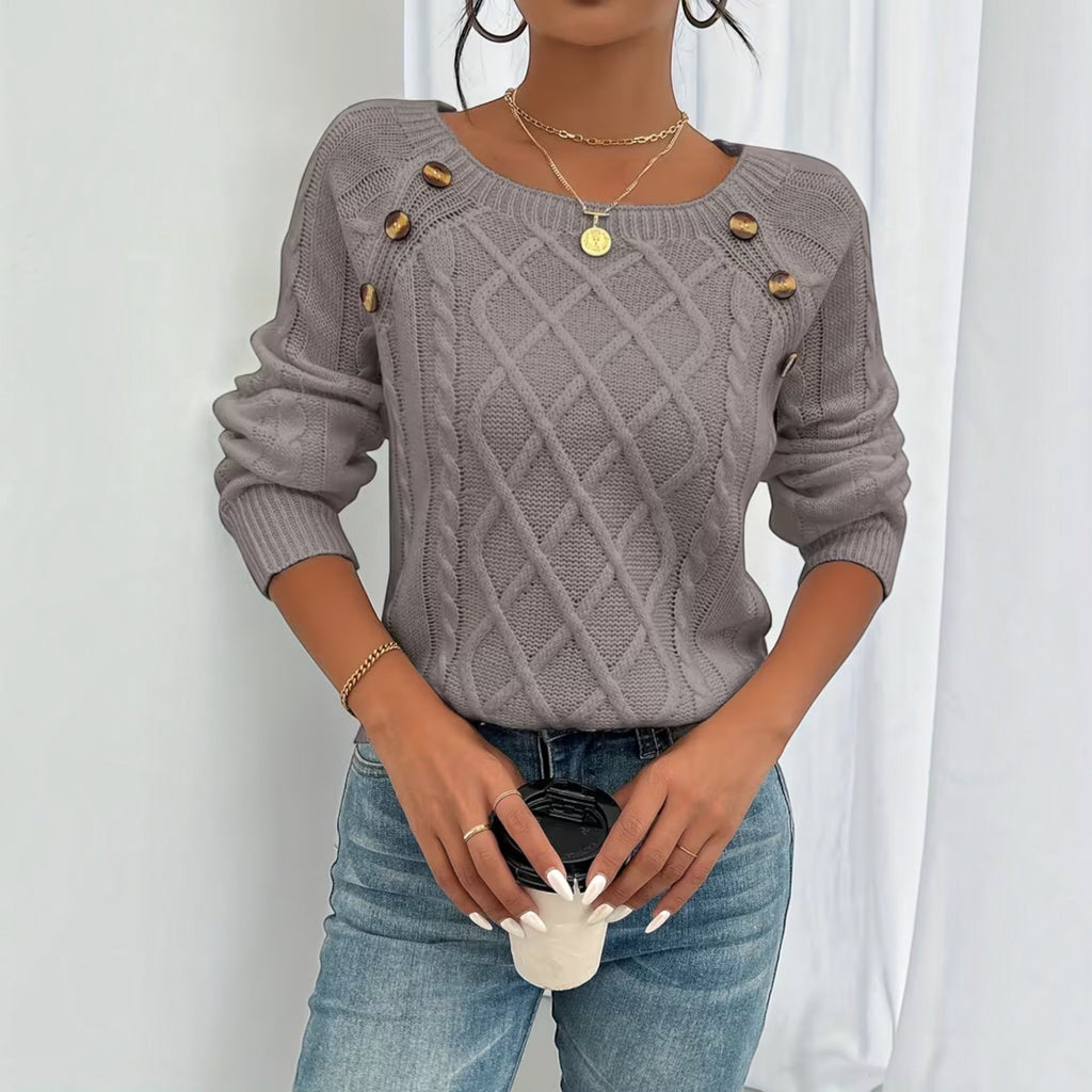 Trixie Button Detail Knit Sweater