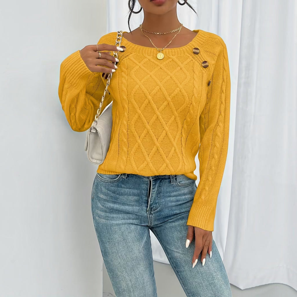 Trixie Button Detail Knit Sweater