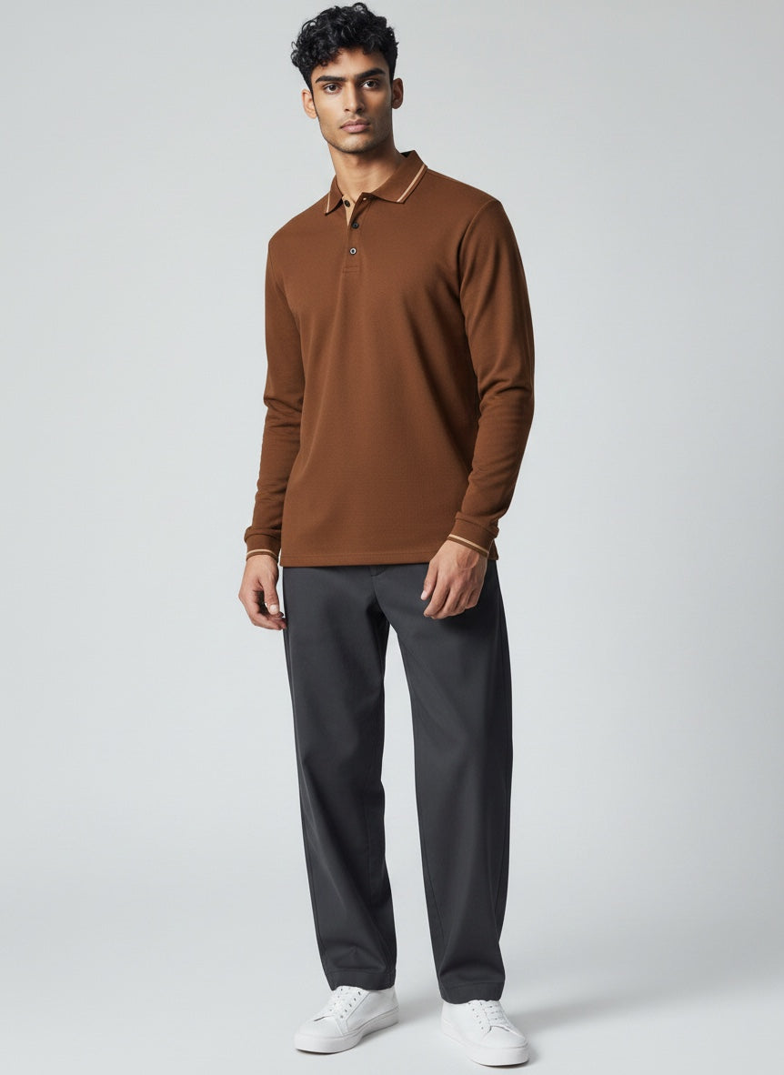 Evan | Men’s Long Sleeve Polo Shirt Everyday Comfort