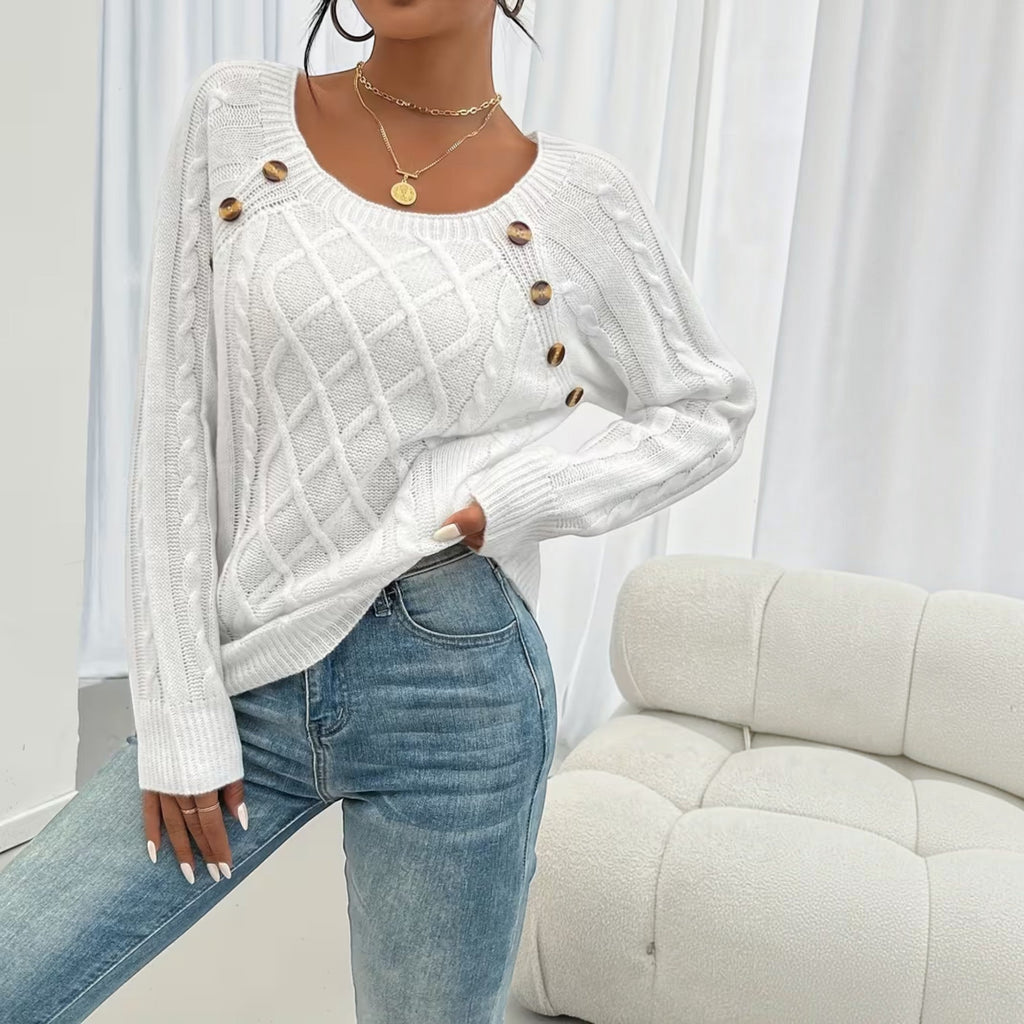 Trixie Button Detail Knit Sweater