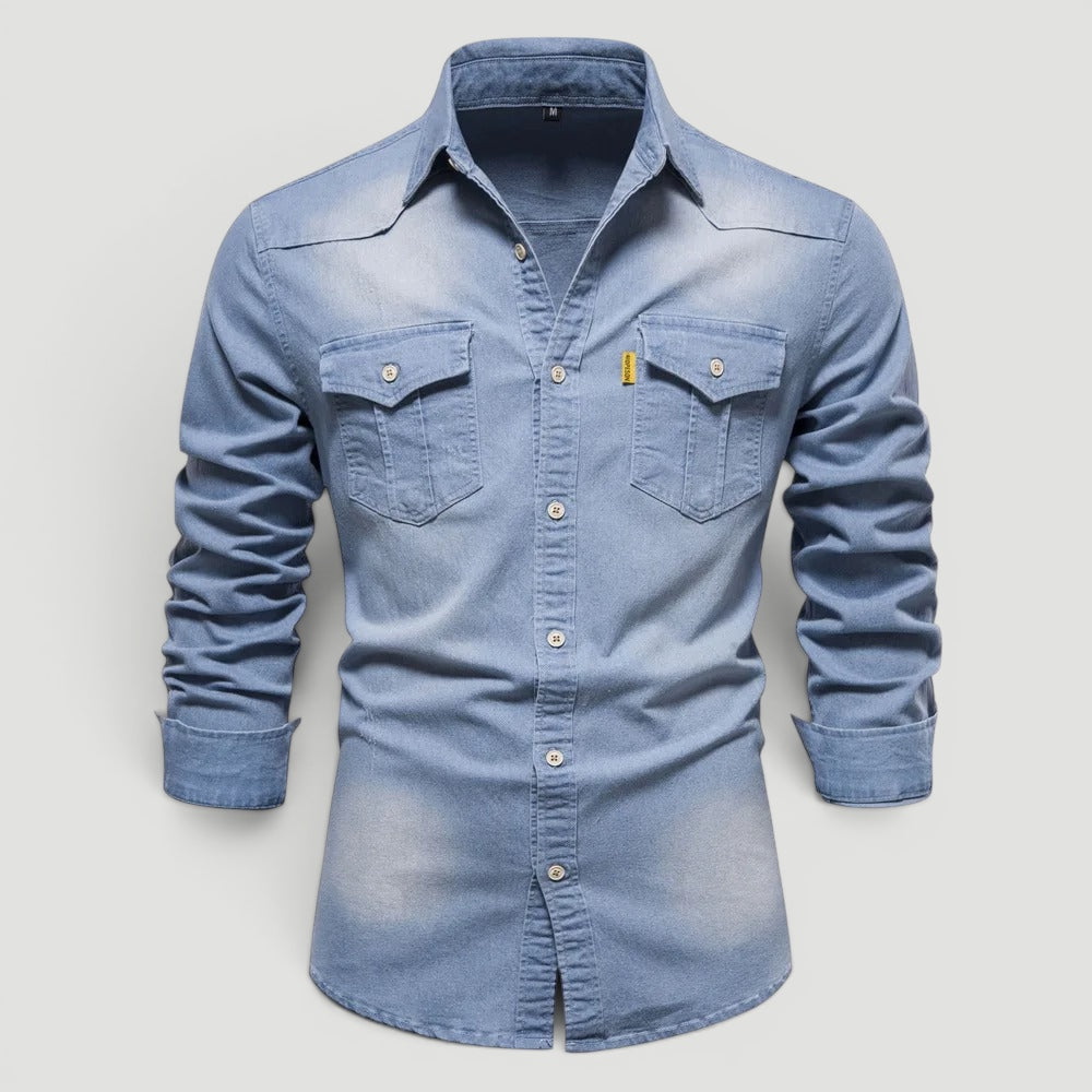 Leo Button-Up Denim Shirt